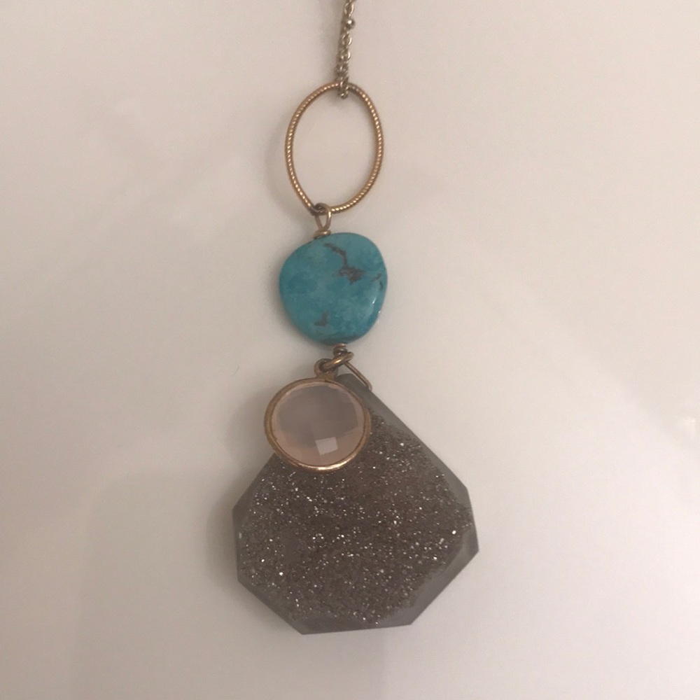 3 stone long necklace